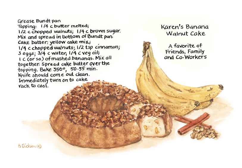 Cake - Karen's Banana Walnut Cake